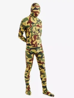 Combinaisons zentai camouflage Toussaint Cosplay Costume de zentai enveloppé moderne unisexe en lycra spandex multicolore camouflage Halloween