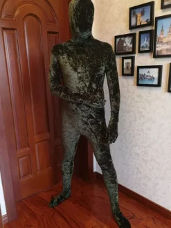 Combinaisons zentai camouflage Halloween Zentai Costumes Atrovirens velours complet du corps combinaisons Déguisements Halloween Costume