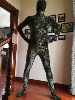 Combinaisons zentai camouflage Halloween Zentai Costumes Atrovirens velours complet du corps combinaisons Déguisements Halloween Costume