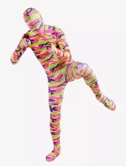Combinaisons zentai camouflage Costume de zentai enveloppé unisexe en lycra spandex multicolore effet camouflage Déguisements Halloween