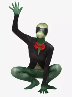 Combinaisons zentai monstre Halloween Costume de grenouille zentai pour adultes sexy vert lycra élasthanne blocs de couleurs animaux costumes complets pour le corps