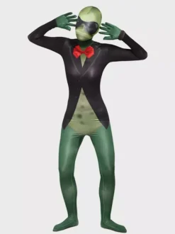 Combinaisons zentai monstre Halloween Costume de grenouille zentai pour adultes sexy vert lycra élasthanne blocs de couleurs animaux costumes complets pour le corps