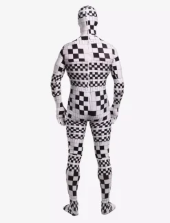 Combinaisons zentai motifs Vêtement de zentai beau blanc imprimé géométrique en lycra spandex enveloppé Déguisements Halloween