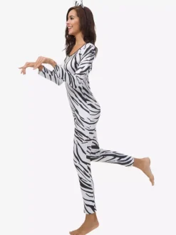 Combinaisons zentai motifs Costume de cosplay sexy en polyester zentai avec combinaison zèbre