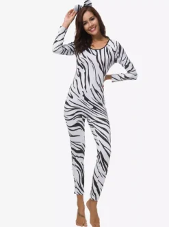 Combinaisons zentai motifs Costume de cosplay sexy en polyester zentai avec combinaison zèbre