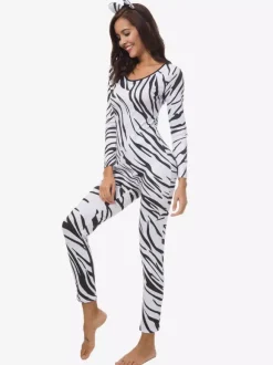 Combinaisons zentai motifs Costume de cosplay sexy en polyester zentai avec combinaison zèbre