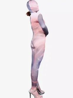 Combinaisons zentai motifs Costumes Zentai Sexy Combinaisons Catsuits Intégrales en Soie Lait Rave Club