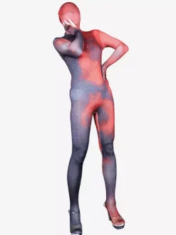 Combinaisons zentai motifs Costumes Zentai Sexy Combinaisons Catsuits Intégrales en Soie Lait Rave Club