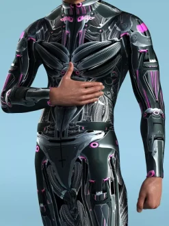 Combinaisons zentai motifs Halloween Combinaison Cyberpunk armure mécanique cool costume de cosplay Halloween pour hommes et femmes