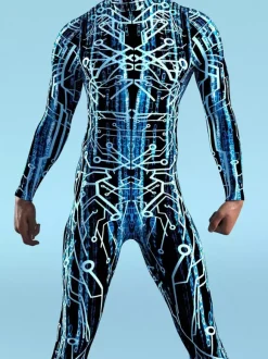 Combinaisons zentai motifs Halloween Combinaison Cyberpunk armure mécanique cool costume de cosplay Halloween pour hommes et femmes
