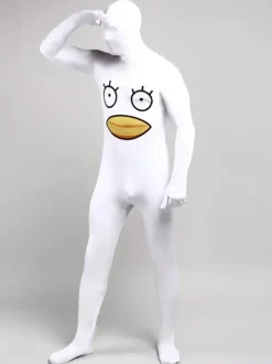 Combinaisons zentai motifs Combinaisons Zentai pour adultes en lycra et élasthanne blancs sexy en forme de canard combinaisons complètes pour le corps