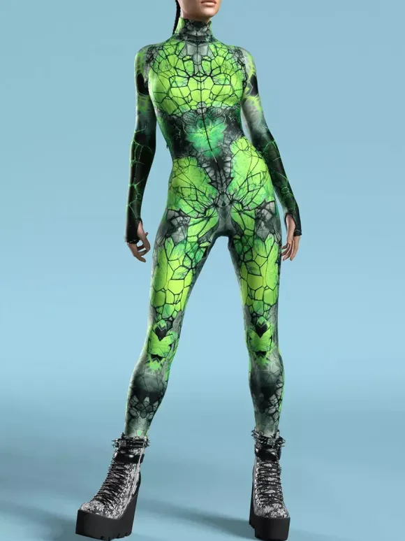 Combinaisons zentai motifs Halloween Costumes de cosplay tie-dye océan combinaison de fête d'Halloween combinaisons de carnaval pour femme vêtements zentai collants une pièce