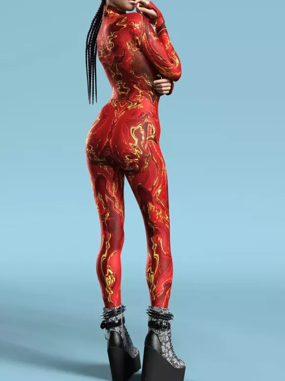 Combinaisons zentai motifs Halloween Costumes de cosplay tie-dye océan combinaison de fête d'Halloween combinaisons de carnaval pour femme vêtements zentai collants une pièce