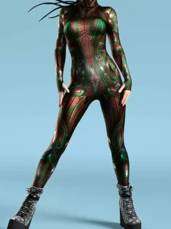 Combinaison sexy pour femme style zentai imprimé robot effet tatouage catsuit sexy