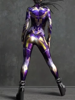 Combinaison sexy pour femme style zentai imprimé robot effet tatouage catsuit sexy