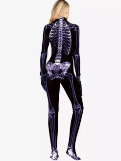 Combinaison squelette d'Halloween pour adultes imprimés complets