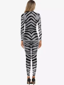 Combinaisons zentai animales Combinaison Zentai unisexe pour Halloween cosplay imprimé peau de zèbre combinaison moulante pour fête
