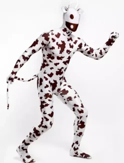 Combinaisons zentai animales Toussaint Cosplay Costume de zentai marron de Vache motifs d'animaux en lycra spandex Déguisements Halloween