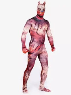 Combinaisons zentai animales Halloween Combinaison Zentai Adulte Loup-Garou Lycra Spandex Costumes Corps Entier