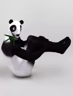 Combinaisons zentai animales Costume de Zentai Panda Noir Bicolore En Forme de Déguisements Halloween