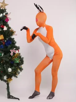 Combinaisons zentai animales Combinaison Zentai pour adultes en lycra et élasthanne orange sexy en forme de renne
