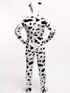 Combinaisons zentai animales Toussaint Cosplay Costume de zentai combinaison enveloppé unisexe en lycra spandex multicolore imprimé de Vache Déguisements Halloween