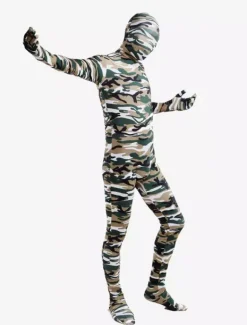Combinaisons zentai camouflage Toussaint Cosplay Costume de zentaï enveloppé excellent unisexe en lycra spandex multicolore camouflage Halloween