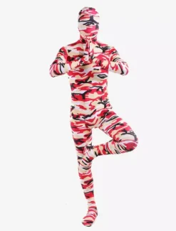 Combinaisons zentai camouflage Costume de zentai multicolore de camouflage enveloppé Déguisements Halloween
