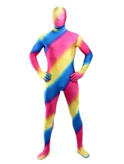 Combinaisons zentai camouflage Costume de zentai populaire combinaison enveloppé unisexe en lycra spandex multicolore avec rayure Déguisements Halloween