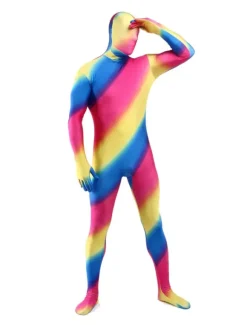 Combinaisons zentai camouflage Costume de zentai populaire combinaison enveloppé unisexe en lycra spandex multicolore avec rayure Déguisements Halloween