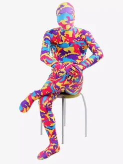 Combinaisons zentai camouflage Toussaint Cosplay Costume de zentai multicolore camouflage en lycra spandex Déguisements Halloween