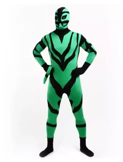 Combinaisons zentai monstre Costume de Zentai vert et noir en lycra fibre de élastique Déguisements Halloween