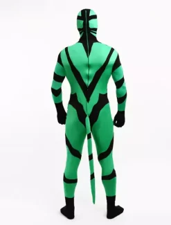Combinaisons zentai monstre Costume de Zentai vert et noir en lycra fibre de élastique Déguisements Halloween
