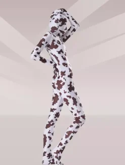 Combinaisons zentai motifs Combinaison Zentai unisexe en tissu lycra élasthanne imprimé vache Morph Suit