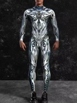 Combinaisons Zentai à motifs Combinaison Steampunk Mech Combinaison moulante imprimée en 3D