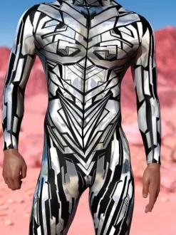 Combinaisons Zentai à motifs Combinaison Steampunk Mech Combinaison moulante imprimée en 3D