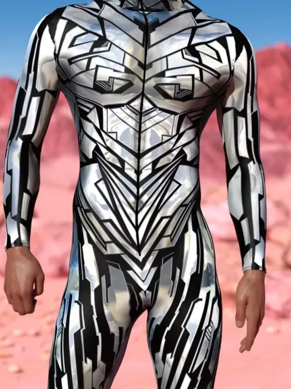 Combinaisons Zentai à motifs Combinaison Steampunk Mech Combinaison moulante imprimée en 3D