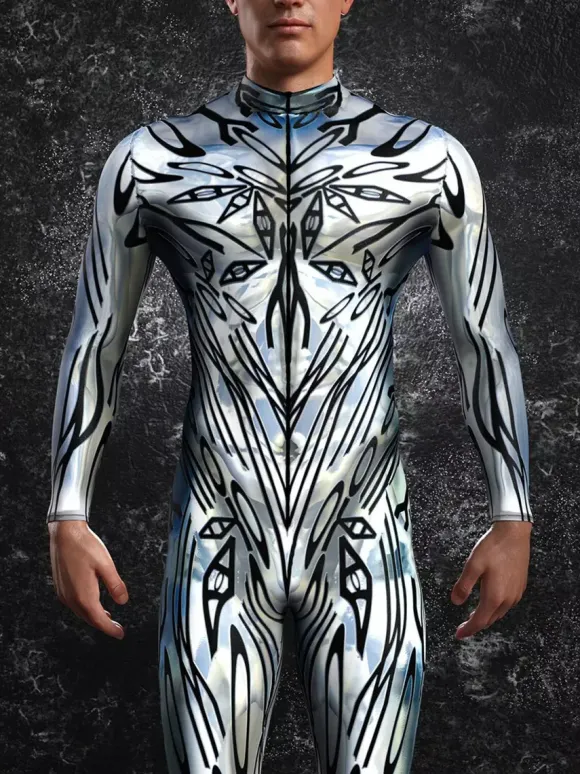 Combinaisons Zentai à motifs Combinaison Steampunk Mech Combinaison moulante imprimée en 3D