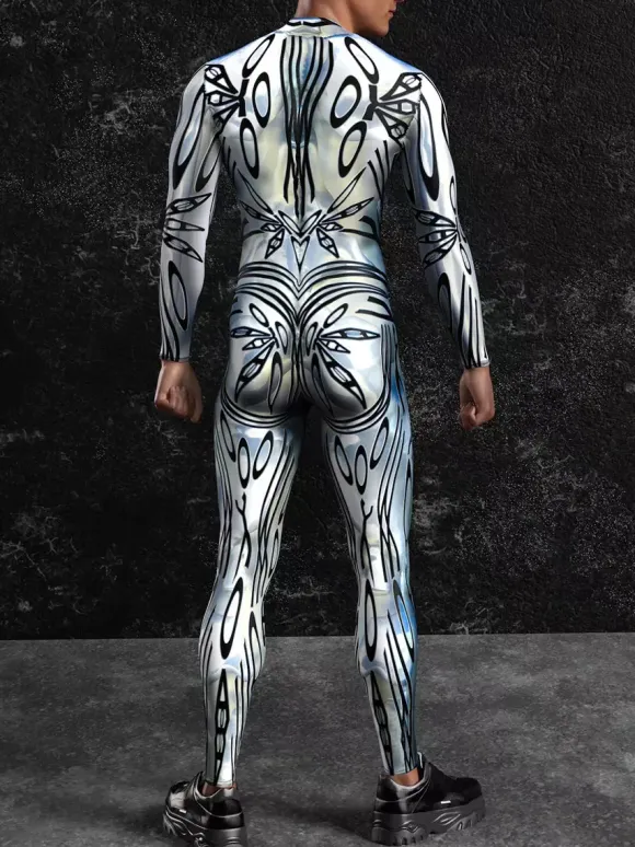Combinaisons Zentai à motifs Combinaison Steampunk Mech Combinaison moulante imprimée en 3D
