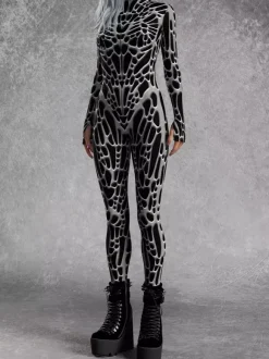 Combinaisons zentai motifs Halloween Combinaison zentai pour femme style punk hyun couleur