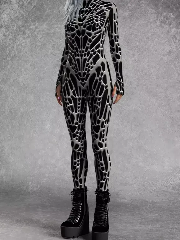 Combinaisons zentai motifs Halloween Combinaison zentai pour femme style punk hyun couleur