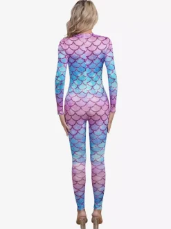 Combinaisons zentai motifs Halloween Combinaison sexy pour femme en lycra et élasthanne à imprimé écailles de poisson