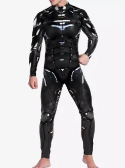 Combinaisons zentai motifs Halloween Combinaison mécanique futuriste pour homme combinaison de combat cool imprimé 3D style Steampunk pour les fêtes et les spectacles