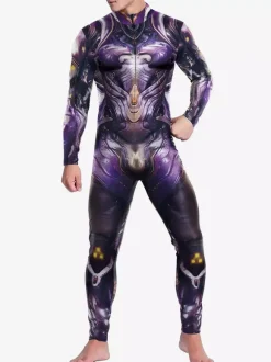 Combinaisons zentai motifs Halloween Combinaison mécanique futuriste pour homme combinaison de combat cool imprimé 3D style Steampunk pour les fêtes et les spectacles