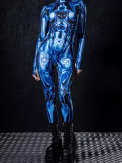 Combinaisons zentai motifs Halloween Combinaison sexy pour femme couleur unie pour Halloween sport taille haute cosplay