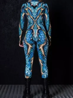 Combinaisons zentai motifs Halloween Combinaison sexy pour femme couleur unie pour Halloween sport taille haute cosplay