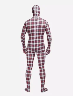 Combinaisons zentai motifs Vêtement de zentai beau multicolore écossais en lycra spandex enveloppé Déguisements Halloween
