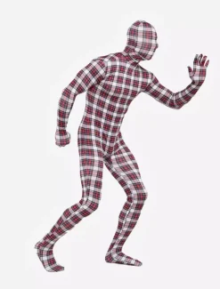 Combinaisons zentai motifs Vêtement de zentai beau multicolore écossais en lycra spandex enveloppé Déguisements Halloween