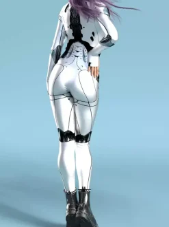 Combinaison Zentai anatomique 3D sexy pour femme style cyberpunk inspirée du carnaval de Venise.