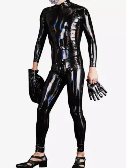 Combinaison Zentai Catsuit Ammonia pour homme Combinaison intégrale en cuir verni